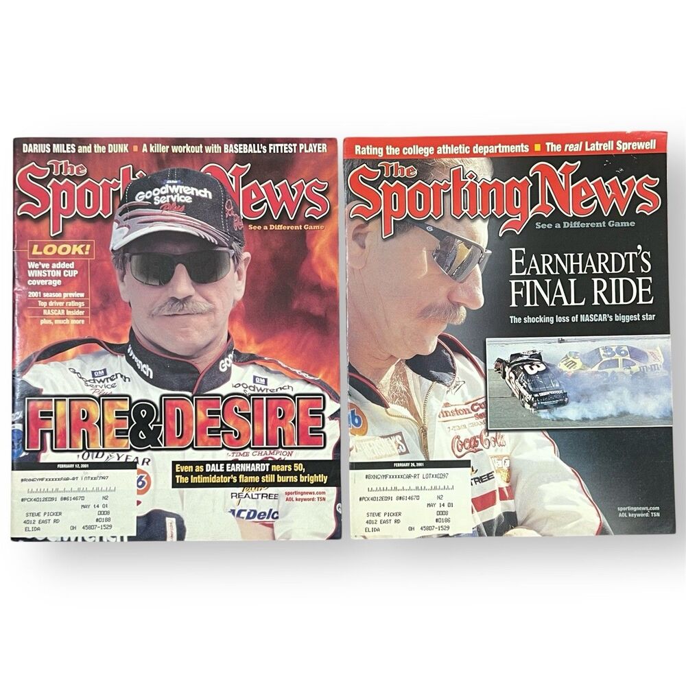 VTG Sporting News 2001 DALE EARNHARDT Lot of 2 NASCAR The Intimidator Magazines